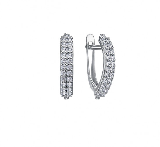 Серьги из серебра с фианитами