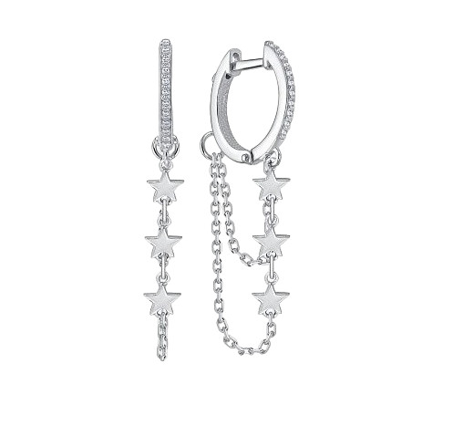 Серьги из серебра с фианитом