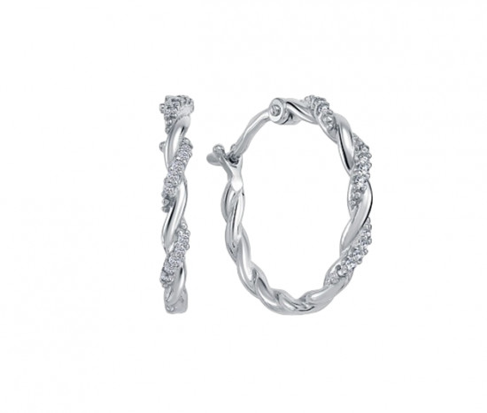 Серьги из серебра с фианитами