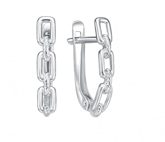 Серьги из серебра с фианитом