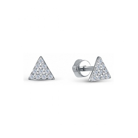 Серьги из серебра с фианитами