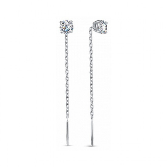 Серьги из серебра с фианитами