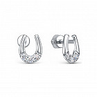 Серьги из серебра с фианитами