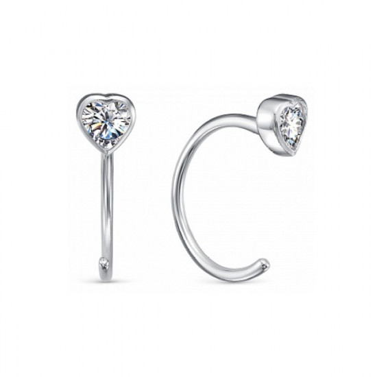 Серьги из серебра с фианитами