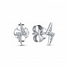 Серьги из серебра с фианитами