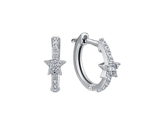 Серьги из серебра с фианитами