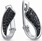 Серьги из серебра с фианитами