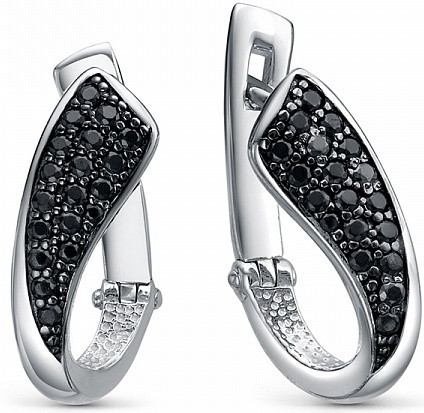 Серьги из серебра с фианитами
