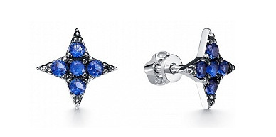 Серьги из серебра с фианитами