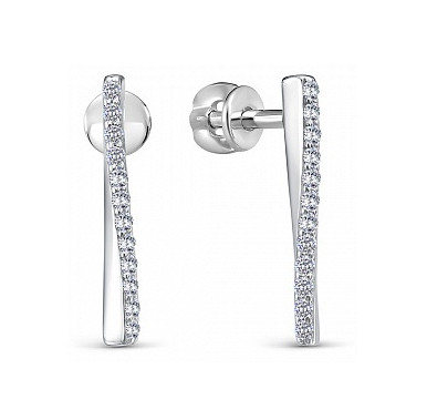Серьги из серебра с фианитами