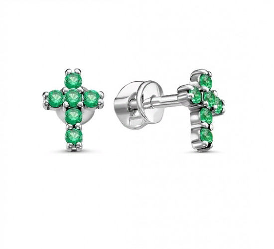 Серьги из серебра с фианитами