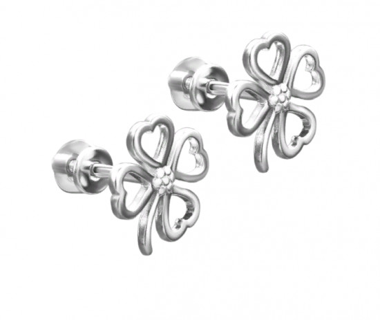Серьги из серебра с фианитами