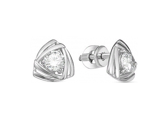 Серьги из серебра с фианитами