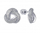 Серьги из серебра с фианитами