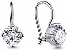 Серьги из серебра с фианитами