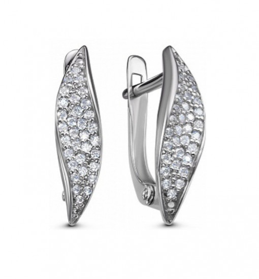 Серьги из серебра с фианитами