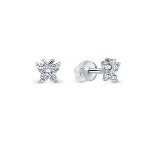 Серьги из серебра с фианитами