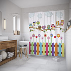 Штора для ванной комнаты «Весёлые совы»