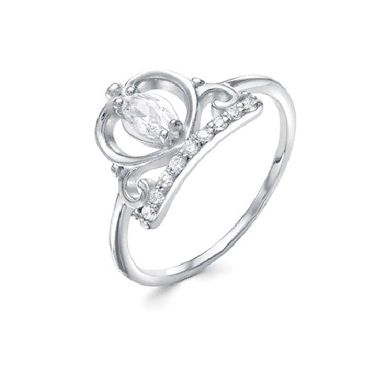 Кольцо из серебра с фианитами