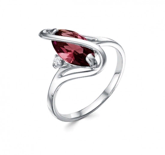 Кольцо из серебра с алпанитом и фианитами