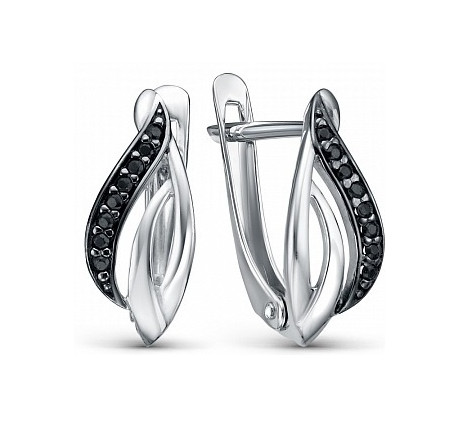 Серьги из серебра с фианитами