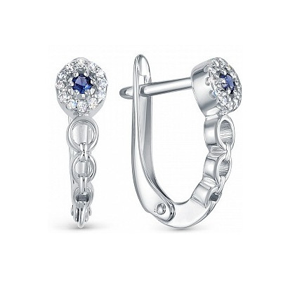 Серьги из серебра с фианитами