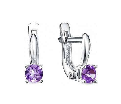 Серьги из серебра с фианитами
