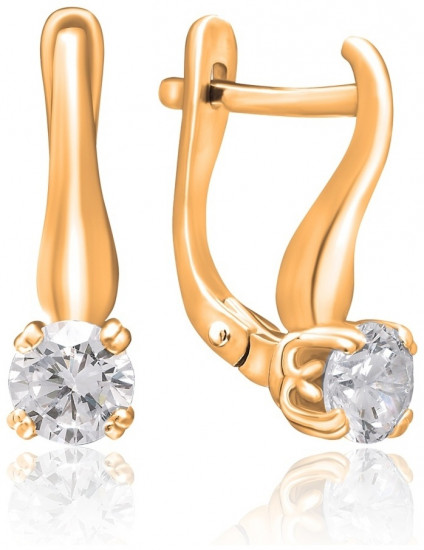 Серьги из серебра с фианитом