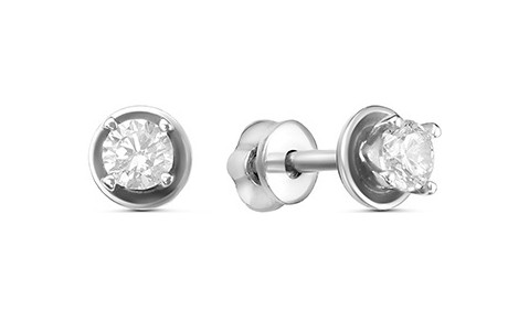 Серьги из серебра с фианитами