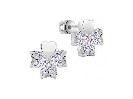 Серьги из серебра с фианитами