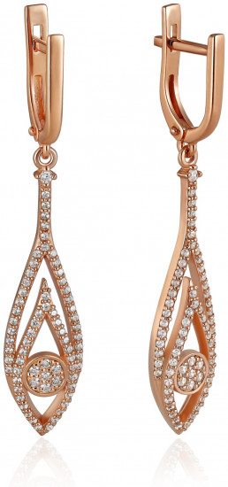 Серьги из серебра с фианитами
