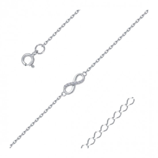 Браслет из серебра с фианитами