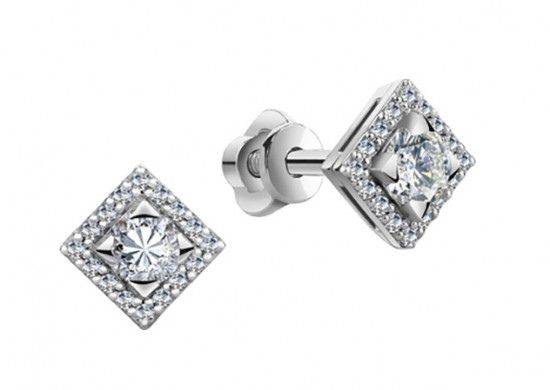 Серьги из серебра с фианитами