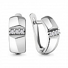 Серьги из серебра с фианитами