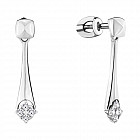 Серьги из серебра с фианитами