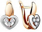 Серьги из серебра с фианитами
