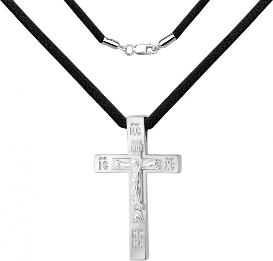 Подвеска из серебра на шнурке