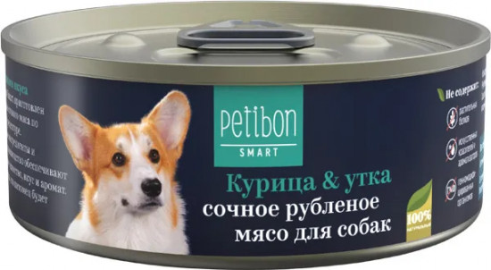 Консервы для собак «Рубленое мясо курица и утка»