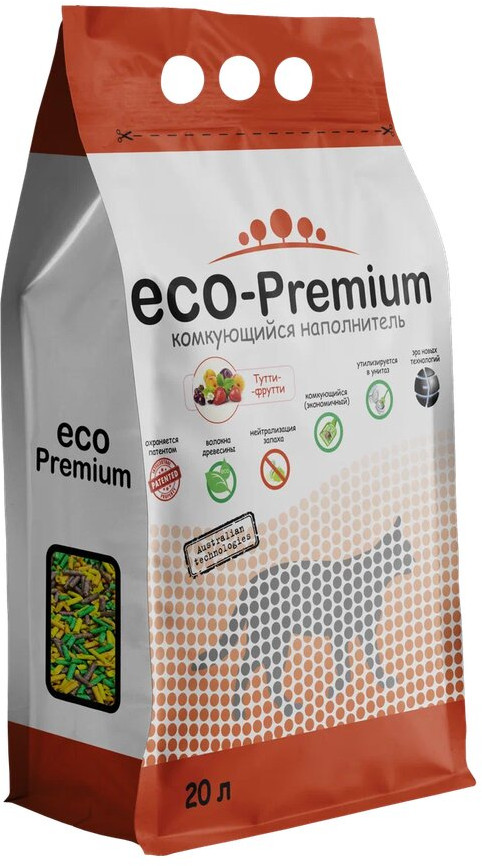 Наполнитель для кошачьего туалета комкующийся «Тутти-фрутти» | ECO-Premium