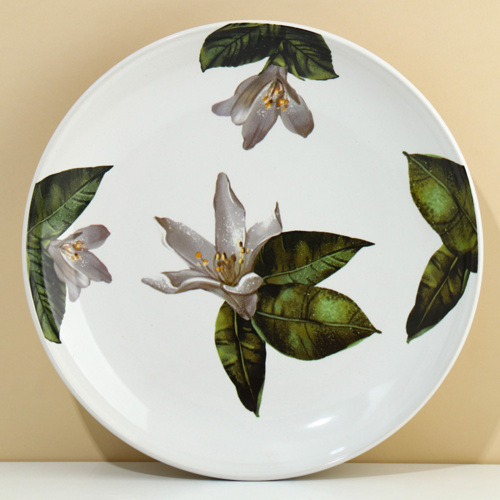 Тарелка «Lemon flowers» | Цветы Валенсии | Dolce Ceramo