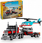 Конструктор Creator 31146 Бортовой грузовик с вертолетом. Flatbed Truck with Helicopter