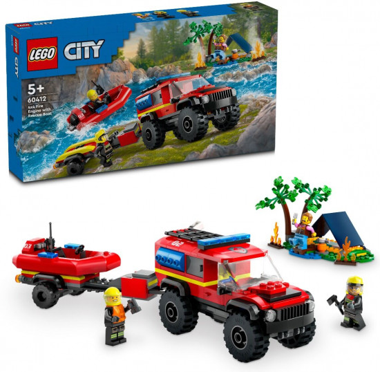 Конструктор LEGO® City 60412 Пожарная машина со спасательным катером. Fire Engine with Rescue Boat