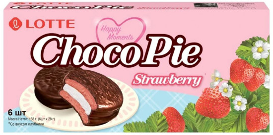 Пирожное со вкусом клубники «Choco Pie»