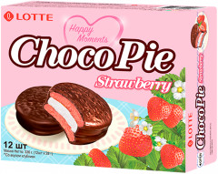 Пирожное со вкусом клубники «Choco Pie»