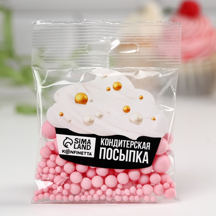 Посыпка кондитерская матовая, розовая | Konfinetta