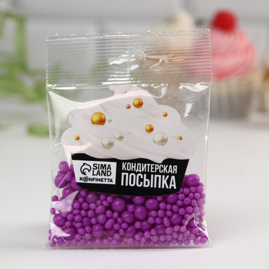 Посыпка кондитерская неоновая, фиолетовая