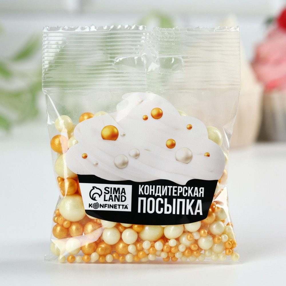 Посыпка кондитерская мягкая, желтый, белый | Konfinetta