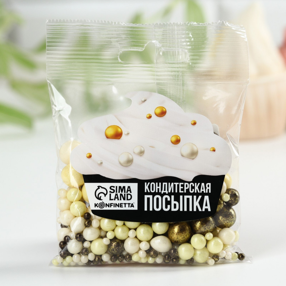 Посыпка кондитерская мягкая, белый, коричневый | Konfinetta
