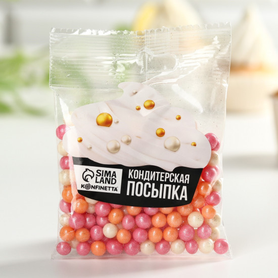 Посыпка кондитерская мягкая, розовый, белый, персиковыйй
