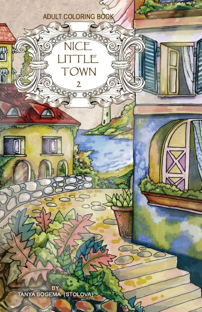 Adult Coloring Book: Nice Little Town